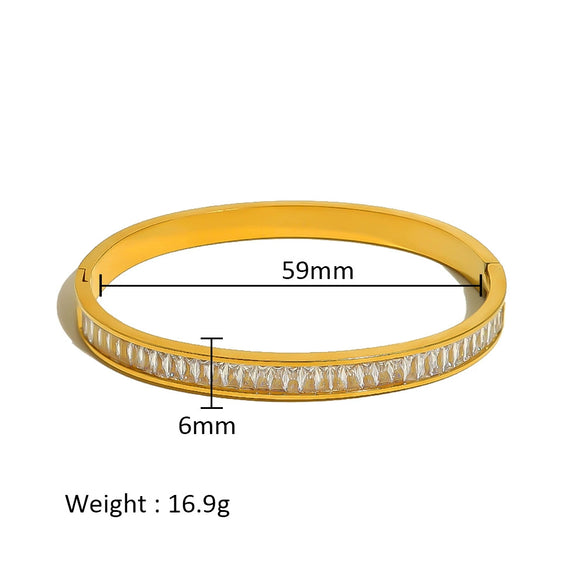 Wholesale Stainless Steel Geometric Star Flower Zircon Ladies Buckle Bracelet With 18K Plating