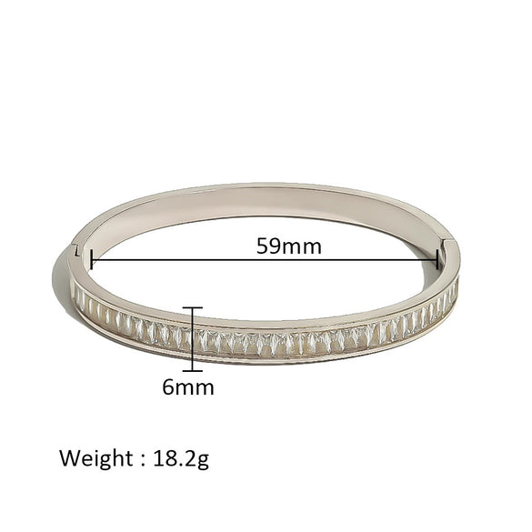 Wholesale Stainless Steel Geometric Star Flower Zircon Ladies Buckle Bracelet With 18K Plating