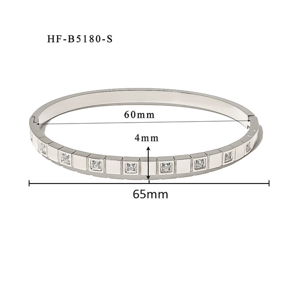 Wholesale Stainless Steel Geometric Star Flower Zircon Ladies Buckle Bracelet With 18K Plating