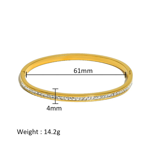 Wholesale Stainless Steel Geometric Star Flower Zircon Ladies Buckle Bracelet With 18K Plating