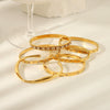 Wholesale Stainless Steel Geometric Star Flower Zircon Ladies Buckle Bracelet With 18K Plating