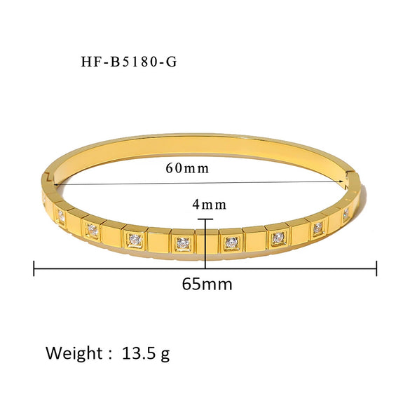 Wholesale Stainless Steel Geometric Star Flower Zircon Ladies Buckle Bracelet With 18K Plating