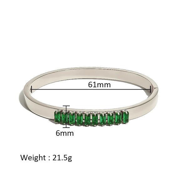 Wholesale Stainless Steel Geometric Star Flower Zircon Ladies Buckle Bracelet With 18K Plating