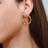 Wholesale Stainless Steel Geometric Star Moon Earrings With Electroplating Light Luxury And Original Design For Women