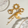 Wholesale Stainless Steel Geometric Star Moon Sun Tassel Earrings Electroplated For Women