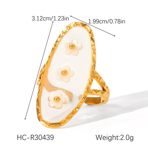 Wholesale Stainless Steel Geometric Star Pattern Glue Process Open Ring Jewelry For Women