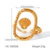 Wholesale Stainless Steel Geometric Star Pattern Glue Process Open Ring Jewelry For Women