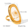 Wholesale Stainless Steel Geometric Star Pattern Glue Process Open Ring Jewelry For Women