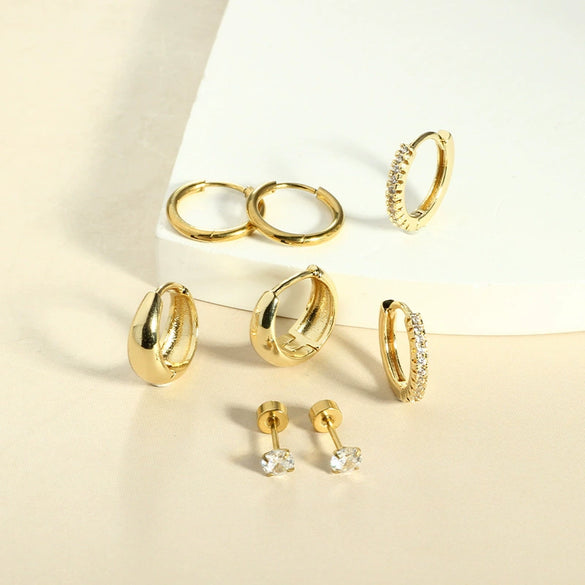Wholesale Stainless Steel Geometric Star Shape Open Earrings Real Gold Electroplated For Women