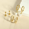 Wholesale Stainless Steel Geometric Star Shape Open Earrings Real Gold Electroplated For Women