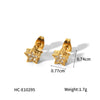 Wholesale Stainless Steel Geometric Star Stud Earrings For Women Electroplated With 18K Gold And Diamond Inlay