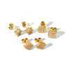 Wholesale Stainless Steel Geometric Star Stud Earrings For Women Electroplated With 18K Gold And Diamond Inlay