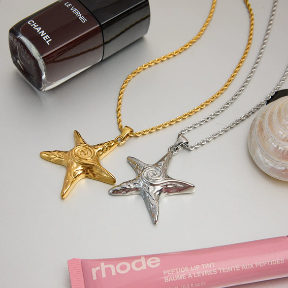 Wholesale Stainless Steel Geometric Star Twist Necklace For Women