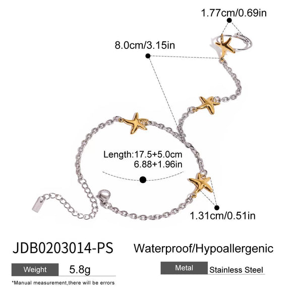 Wholesale Stainless Steel Geometric Starfish Bracelet Electroplated Light Luxury Highend For Women