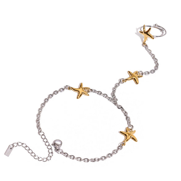 Wholesale Stainless Steel Geometric Starfish Bracelet Electroplated Light Luxury Highend For Women
