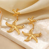 Wholesale Stainless Steel Geometric Starfish Earrings Electroplated For Women