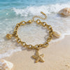 Wholesale Stainless Steel Geometric Starfish Shell Electroplated Bracelet For Women