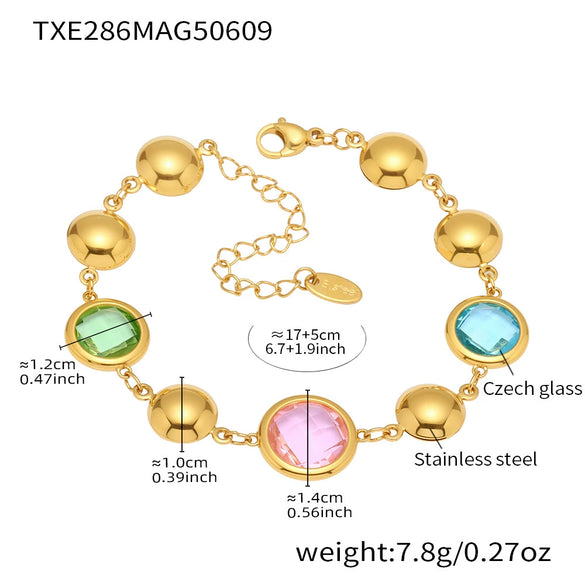 Wholesale Stainless Steel Geometric Stitching Electroplated Women's Jewelry Bracelet