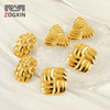 Wholesale 316L Stainless Steel Geometric Striped Spiral Earrings With Electroplating