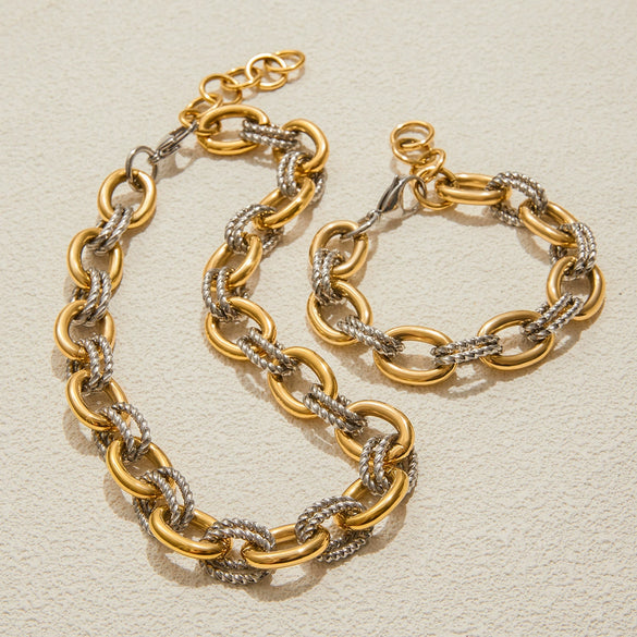 Wholesale Stainless Steel Geometric Style Bracelet With Electroplating For Women