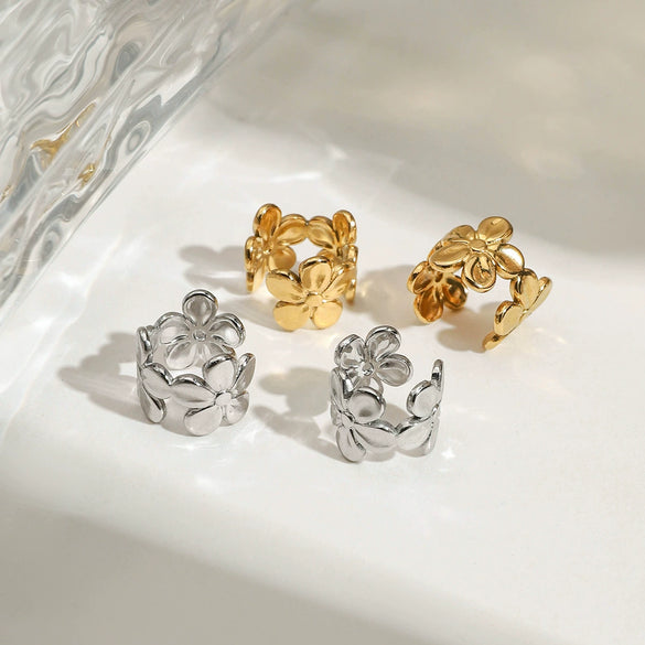 Wholesale Stainless Steel Geometric Style Ear Clip Jewelry With Electroplating