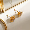 Wholesale Stainless Steel Geometric Style Electroplated Chain Earrings For Women