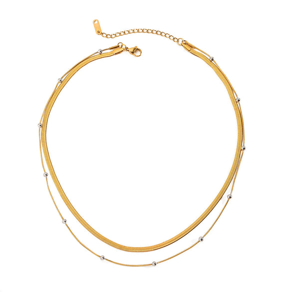 Wholesale Stainless Steel Geometric Style Electroplated Chain Necklace For Women