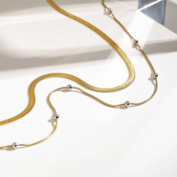 Wholesale Stainless Steel Geometric Style Electroplated Chain Necklace For Women