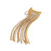 Wholesale Stainless Steel Geometric Style Electroplated Chain Tassel Earrings For Women