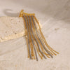 Wholesale Stainless Steel Geometric Style Electroplated Chain Tassel Earrings For Women