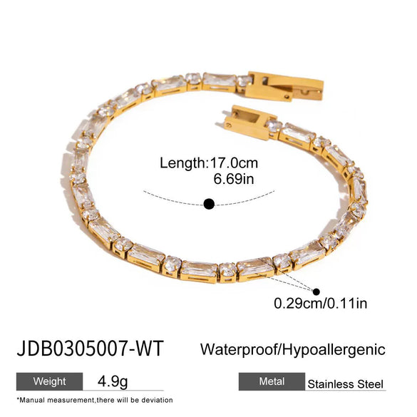 Wholesale Stainless Steel Geometric Style Electroplated Hollow Paperclip Bracelet Jewelry