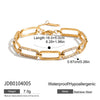 Wholesale Stainless Steel Geometric Style Electroplated Hollow Paperclip Bracelet Jewelry