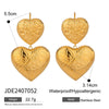 Wholesale Stainless Steel Geometric Style Electroplated Love Flower Texture Wave Ear Hook Earrings For Women