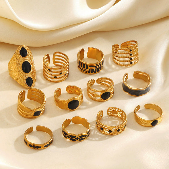 Wholesale Stainless Steel Geometric Style Electroplated Ring For Lady And Unisex