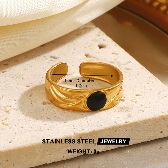 Wholesale Stainless Steel Geometric Style Electroplated Ring For Lady And Unisex