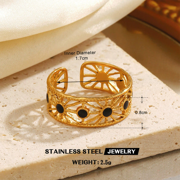 Wholesale Stainless Steel Geometric Style Electroplated Ring For Lady And Unisex