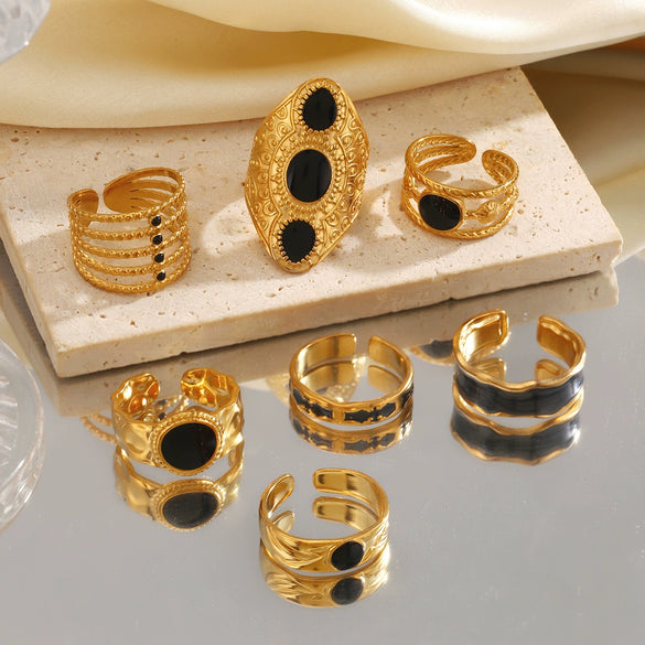 Wholesale Stainless Steel Geometric Style Electroplated Ring For Lady And Unisex
