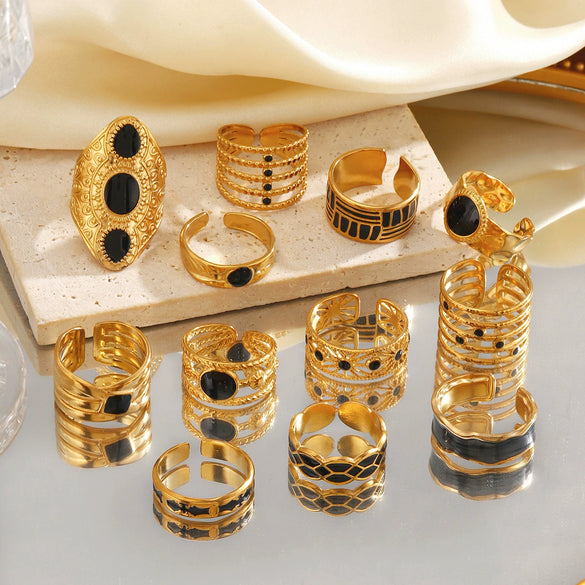 Wholesale Stainless Steel Geometric Style Electroplated Ring For Lady And Unisex