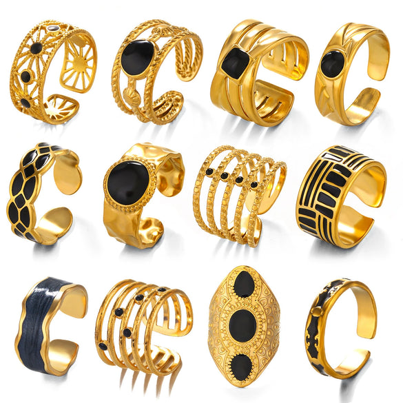 Wholesale Stainless Steel Geometric Style Electroplated Ring For Lady And Unisex