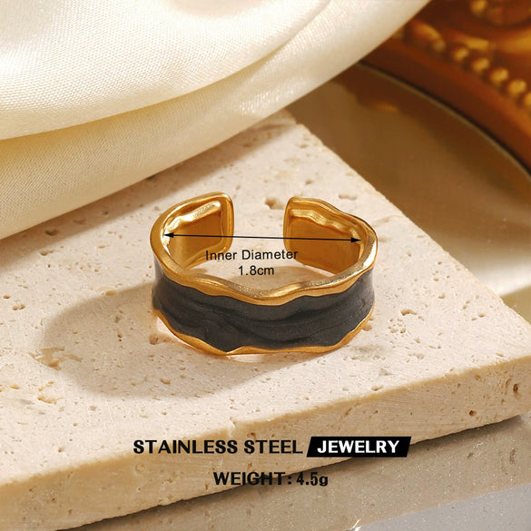 Wholesale Stainless Steel Geometric Style Electroplated Ring For Lady And Unisex