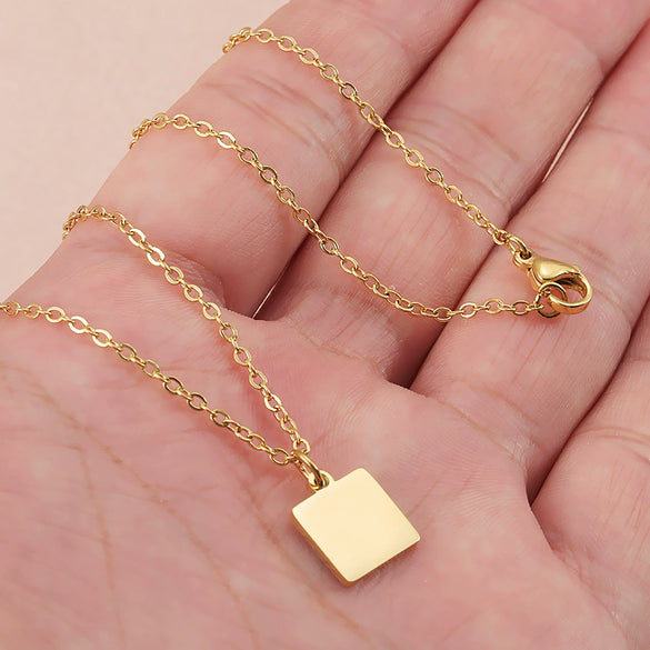 Wholesale Stainless Steel Geometric Style Electroplated Women's Clavicle Necklace
