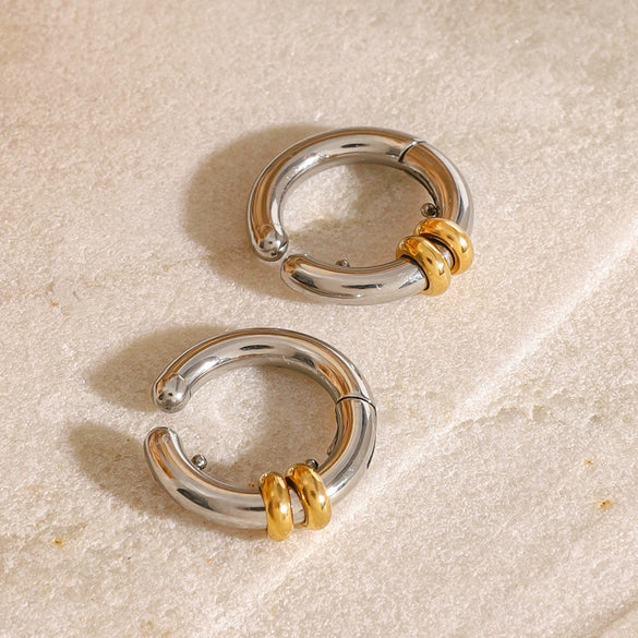 Wholesale Stainless Steel Geometric Style Electroplated Women's Earrings