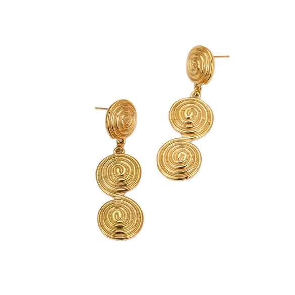 Wholesale Stainless Steel Geometric Style Electroplated Women's Ring Earrings