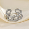 Wholesale Stainless Steel Geometric Style Hip Hop Ring With 18K Gold Plated Hammer Design