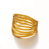 Wholesale Stainless Steel Geometric Style 18K Gold Plated Opening Adjustment Lady Ring