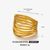 Wholesale Stainless Steel Geometric Style 18K Gold Plated Opening Adjustment Lady Ring