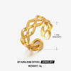 Wholesale Stainless Steel Geometric Style 18K Goldplated Opening Adjustable Ring For Women