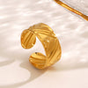 Wholesale Stainless Steel Geometric Style Oil Pressure Electroplated Ring For Women