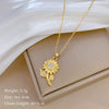 Wholesale Stainless Steel Geometric Style Sunflower Zircon Necklace For Women And Men