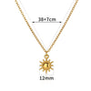 Wholesale Stainless Steel Geometric Sun Radiant Pendant Necklace Light Luxury Style Electroplated
